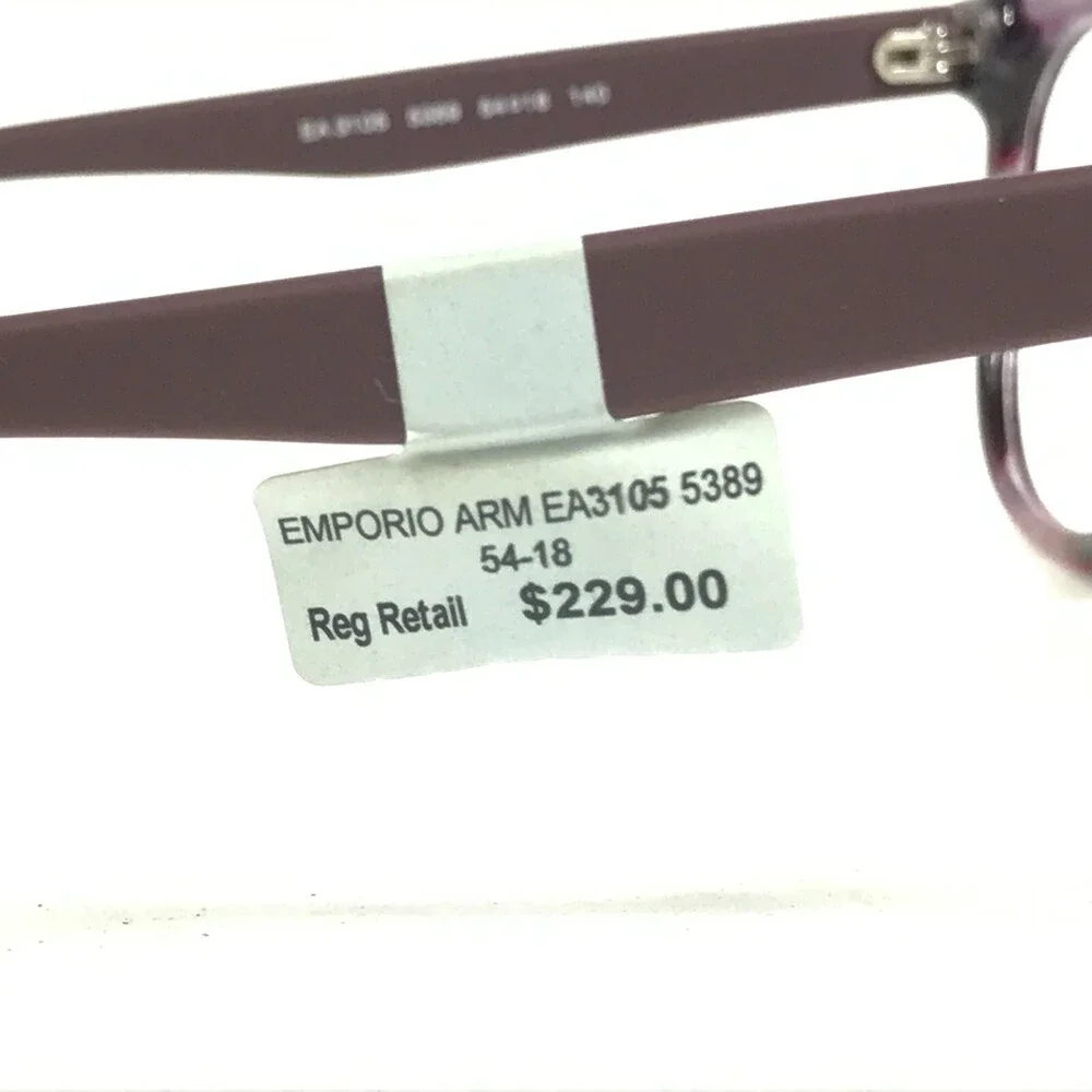 Emporio Armani Eyeglasses Frames EA3105 5389 Purple Horn Cat Eye 54-18-140